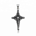 34508 xuping fashion  Gothic design  Stainless Steel jewelry black gun color cross pendant